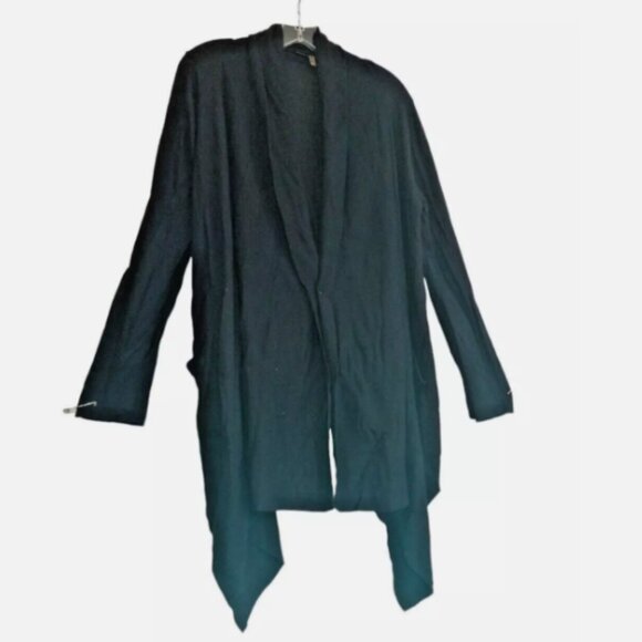 Sweater Open Front Cardigan/Shawl/Wrap Black Cashmere Blend Size 6 Gabi Lauton - Picture 10 of 11